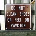 DO NOT CLEAN SHOES OR FEET ON PAVILION - Tybee Island - GEORGIA - USA Royalty Free Stock Photo